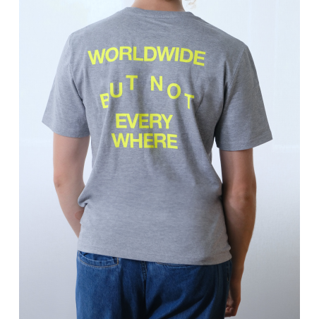 MAGLIETTA "WORLDWIDE BUT NOT EVERYWHERE" - GRIGIO CHIARO