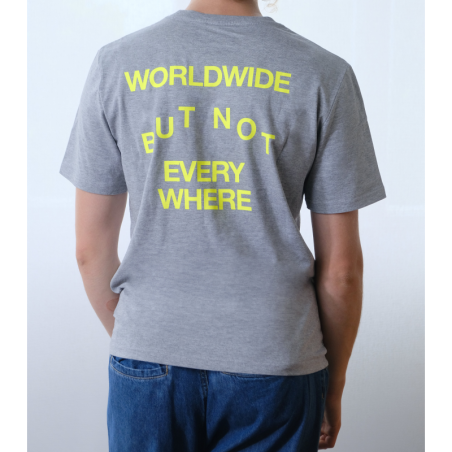 MAGLIETTA "WORLDWIDE BUT NOT EVERYWHERE" - GRIGIO CHIARO