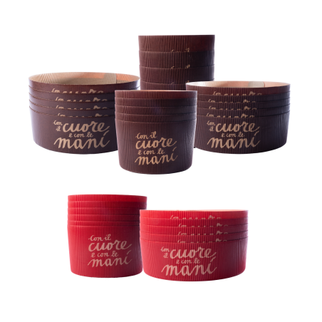 SET DA 5 PIROTTINI PANETTONE "CON IL CUORE E CON LE MANI"