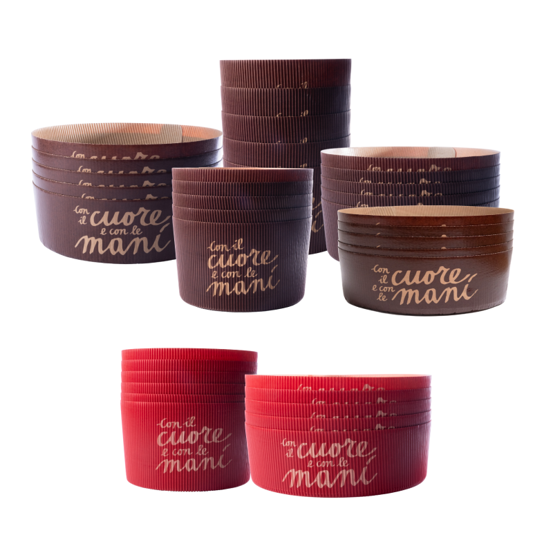 SET DA 5 PIROTTINI PANETTONE "CON IL CUORE E CON LE MANI"